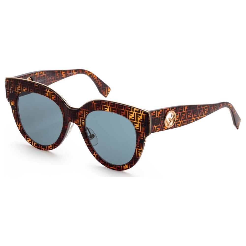 FENDI FF 0360/G/S Tortoise Logo Cat Eye Sunglasses NWT